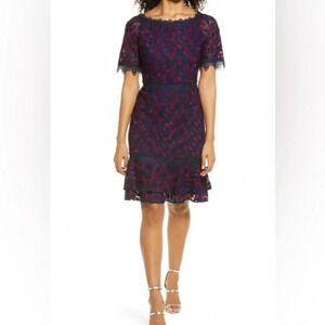 NWT!! Shani - Lace Sheath Dress - Navy\Berry - Size 16
